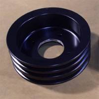 Pontiac 3-Groove Crankshaft Pulley for 1971 and later A/C Applications-Black Anodized