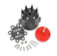 MSD Pontiac Distributor Cap and Rotor Kit, Black or Red