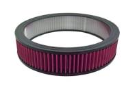 Air Filter Element, Round, 14 in Diameter, 3 in Tall, Reusable Cotton, Red, Universal, Each