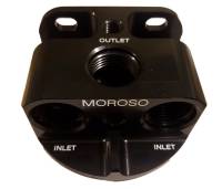 Moroso Aluminum Remote Oil Filter Bracket, Front-Line, Black MOR-23764