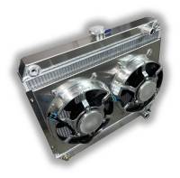 1964 – 1967 GTO Aluminum Radiator With Dual HPX Fans – Pontiac V8 Engines – 22″ Height
