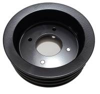 Pontiac 3-Groove Crankshaft Pulley for 1968-70 A/C Applications-Black Anodized