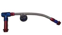 Russell Dual Inlet Carburetor Fuel Line Kit w/Guage, 4150, Red/Blue, RUS-641100