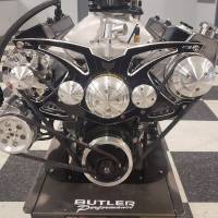 March "Style Track" Alternator and Power Steering Only Serpentine All Inclusive System, Billet, Pontiac 326-455c.i. - 13145 Black Onyx (MAR-