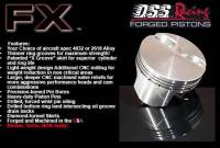 DSS 1-FX Forged Piston and Ring Kit, Pontiac 455, 4.210" Str., 4.120" Bore, -7cc Flat Top, Set/8, DSS-K1-6120-4120C
